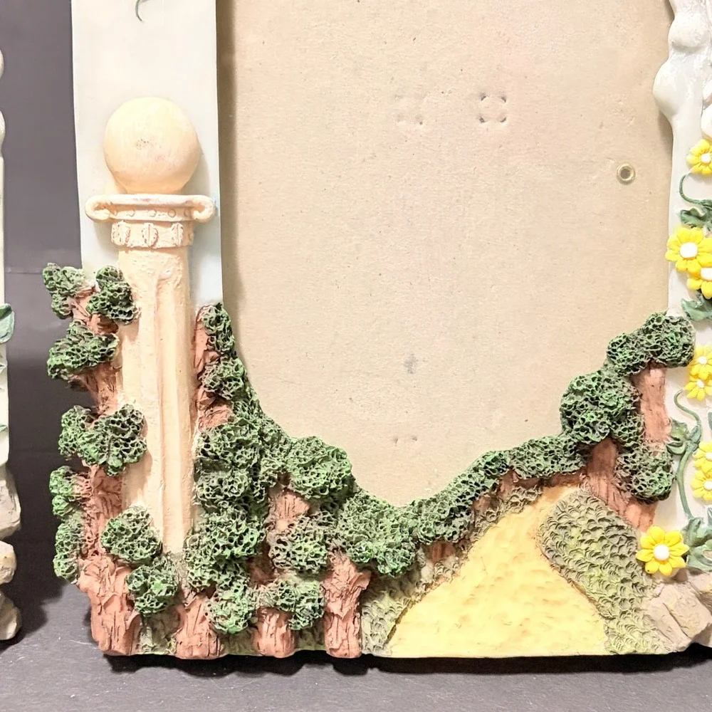 Vintage Wal-Mart Garden Path 3D Resin Picture Frames Set of 2 Cottagecore 5x7
